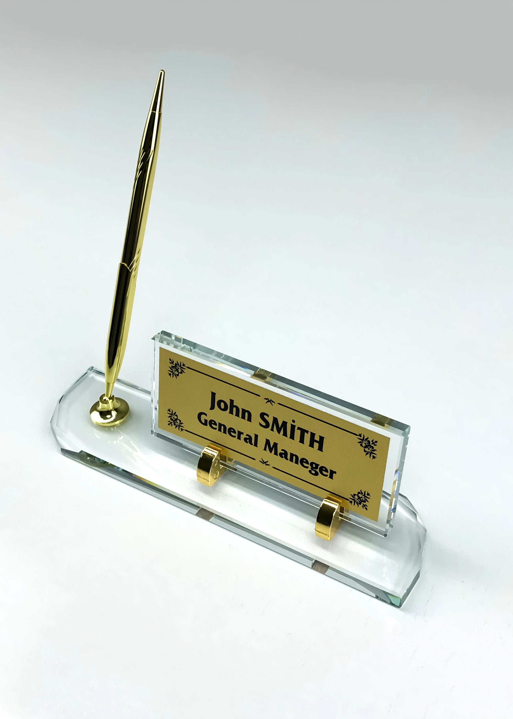 Masaüstü Kristal İsimlik İmza Kalemli