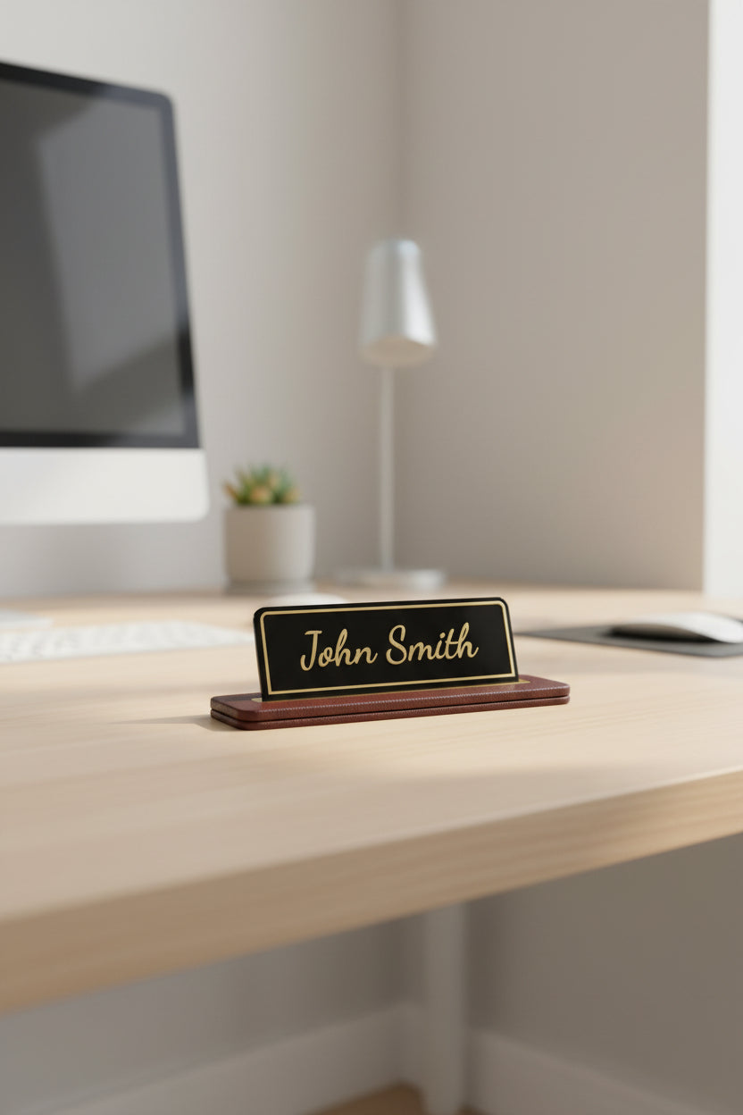 Deri Masa İsimliği Bordo