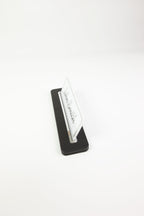 Alya Deri Masa İsimliği Düz Siyah Krom Detaylı