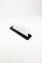 Alya Deri Masa İsimliği Siyah Krom Detaylı