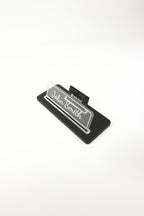 Sirus Deri Masa İsimliği Siyah Krom Detaylı - İsimlik ve Kartvizitlik