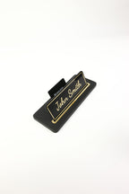 Sirus Deri Masa İsimliği Siyah Gold Detaylı - İsimlik ve Kartvizitlik