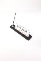 Lincoln Kalemli Deri Masaüstü İsimliği Siyah Ahşap Detaylı - İsimlik ve İmza Kalemi