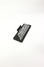 Sirus Deri Masa İsimliği Siyah Krom Detaylı - İsimlik ve Kartvizitlik