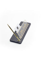 Cavalli Tek Kalemli Deri Masa İsimliği Siyah Gold Detaylı