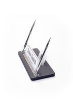 Capella İki Kalemli Deri Masa İsimliği Siyah Ahşap Detaylı