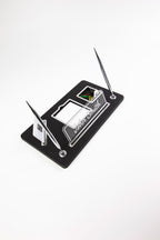 Royal Organizer İki Kalemli Deri Masa İsimliği Siyah Krom Detaylı