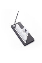 Cavalli Tek Kalemli Deri Masa İsimliği  Düz Siyah Krom Detaylı