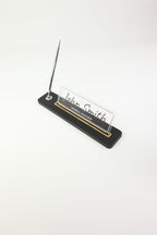 Lincoln Kalemli Deri Masaüstü İsimliği Düz Siyah Ahşap Detaylı - İsimlik ve İmza Kalemi