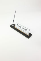 Lincoln Kalemli Deri Masaüstü İsimliği Düz Siyah Ahşap Detaylı - İsimlik ve İmza Kalemi