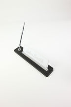 Kalemli Deri Masaüstü İsimliği Düz Siyah Krom Detaylı - İsimlik ve İmza Kalemi