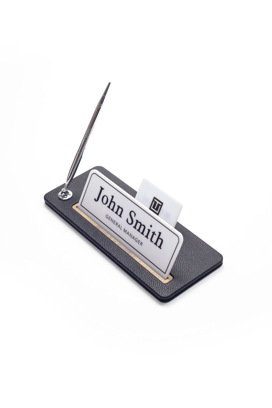 Cavalli Tek Kalemli Deri Masa İsimliği Siyah Ahşap Detaylı