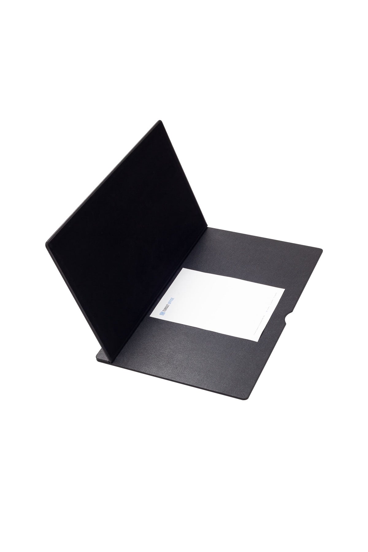 Deri Kapaklı Masa Sümeni Siyah Ahşap Detaylı 60x40cm