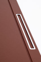 Deri Kapaklı Masa Sümeni Taba Krom Detaylı 50x35cm