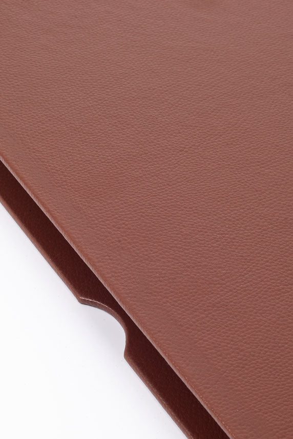 Deri Kapaklı Masa Sümeni Taba Ahşap Detaylı 50x35cm