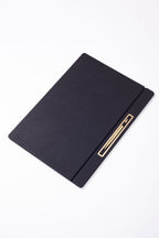 Deri Kapaklı Masa Sümeni Siyah Gold Detaylı 50x35cm