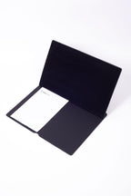 Deri Kapaklı Masa Sümeni Siyah Ahşap Detaylı 50x35cm