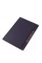 Deri Kapaklı Masa Sümeni Siyah Ahşap Detaylı 50x35cm