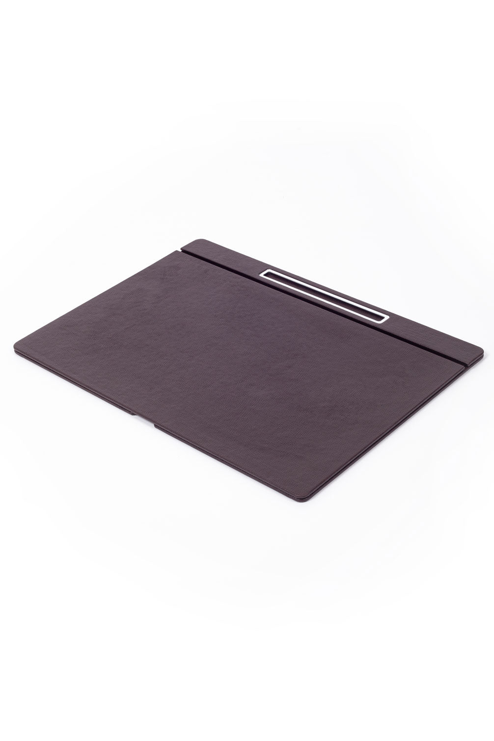 Deri Kapaklı Masa Sümeni Kahve Krom Detaylı 50x35cm