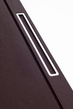 Deri Kapaklı Masa Sümeni Kahve Krom Detaylı 50x35cm