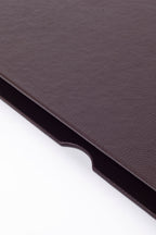 Deri Kapaklı Masa Sümeni Kahve Krom Detaylı 50x35cm