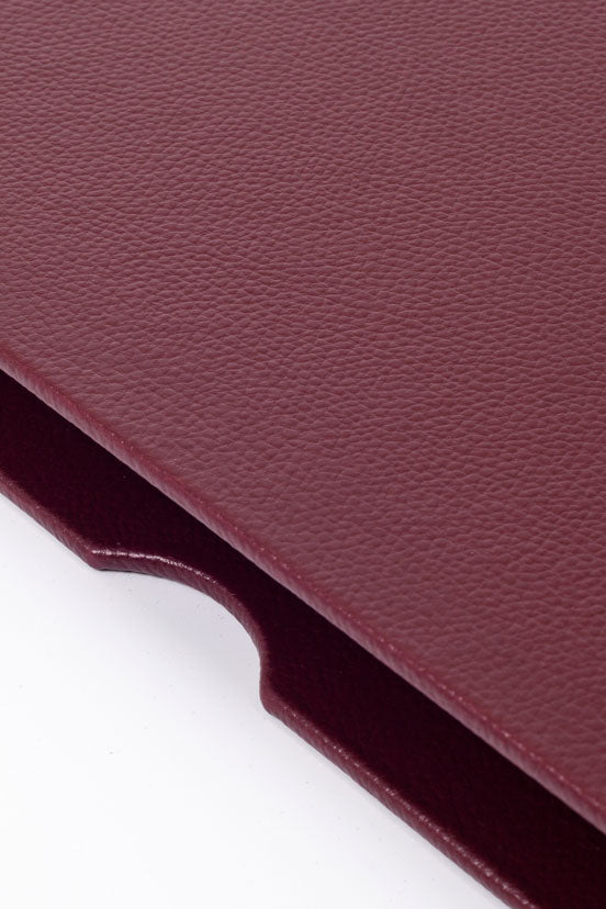 Deri Kapaklı Masa Sümeni Bordo Gold Detaylı 50x35cm