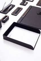 Capella Deri Sümen Takımı 10 Parça Kapaklı Model Tekli Evrak Raflı