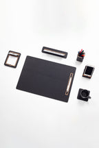 Alya Dikey Çıtalı Deri Sümen Takımı Siyah 6 Parça