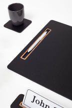 Alya Dikey Çıtalı Deri Sümen Takımı Siyah 6 Parça