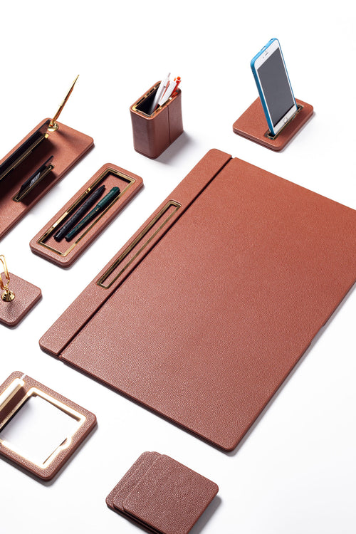 Capella Deri Sümen Takımı Taba 8 Parça Kapaklı Model