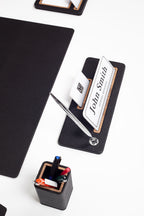 Cavalli Dikey Çıtalı Deri Sümen Takımı Siyah 6 Parça