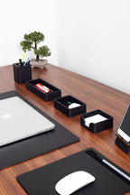 Felix Kenarlı Deri Sümen Takımı Siyah 8 Parça