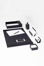 Loft Deri Sümen Takımı Siyah 6 Parça Dikey Coroco Detaylı