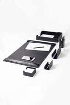 Loft Deri Sümen Takımı Siyah 6 Parça Dikey Coroco Detaylı