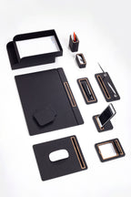 Pera Deri Sümen Takımı 11 Parça Kapaklı Model İkili Evrak Raflı