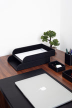 Roma Kenarlı Deri Sümen Takımı Siyah 11 Parça