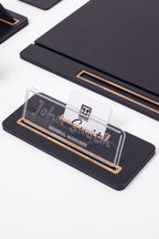 Sirus Deri Sümen Takımı 6 Parça Kapaklı Model Masa İsimlikli