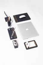 Pera 6 Parça Masaüstü Seti Siyah Ahşap Detaylı