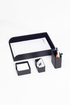 Felix Deri Masaüstü Seti 4 Parça Siyah