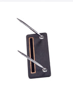 Pera Deri Kalem Ünitesi Siyah Ahşap Detaylı