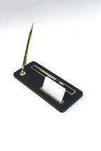 Porto Deri Masa Kalem Ünitesi Siyah Ahşap Deatylı