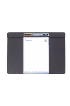 Deri Toplantı Sümeni Kalem Bölümlü 49x34cm Siyah Ahşap Detaylı