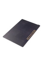 Deri Toplantı Sümeni Kalem Bölümlü 49x34cm Düz Siyah Ahşap Detaylı