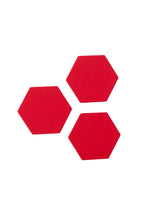 Kırmızı Altıgen Deri Bardak Altlığı 3 Adet