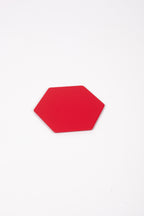 Kırmızı Altıgen Deri Bardak Altlığı