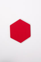 Kırmızı Altıgen Deri Bardak Altlığı