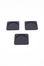 Lüks Deri Bardak Altlığı Düz Siyah 3 Adet