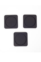 Lüks Deri Bardak Altlığı Siyah 3 Adet