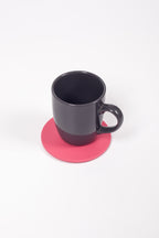 Pembe Oval Deri Bardak Altlığı