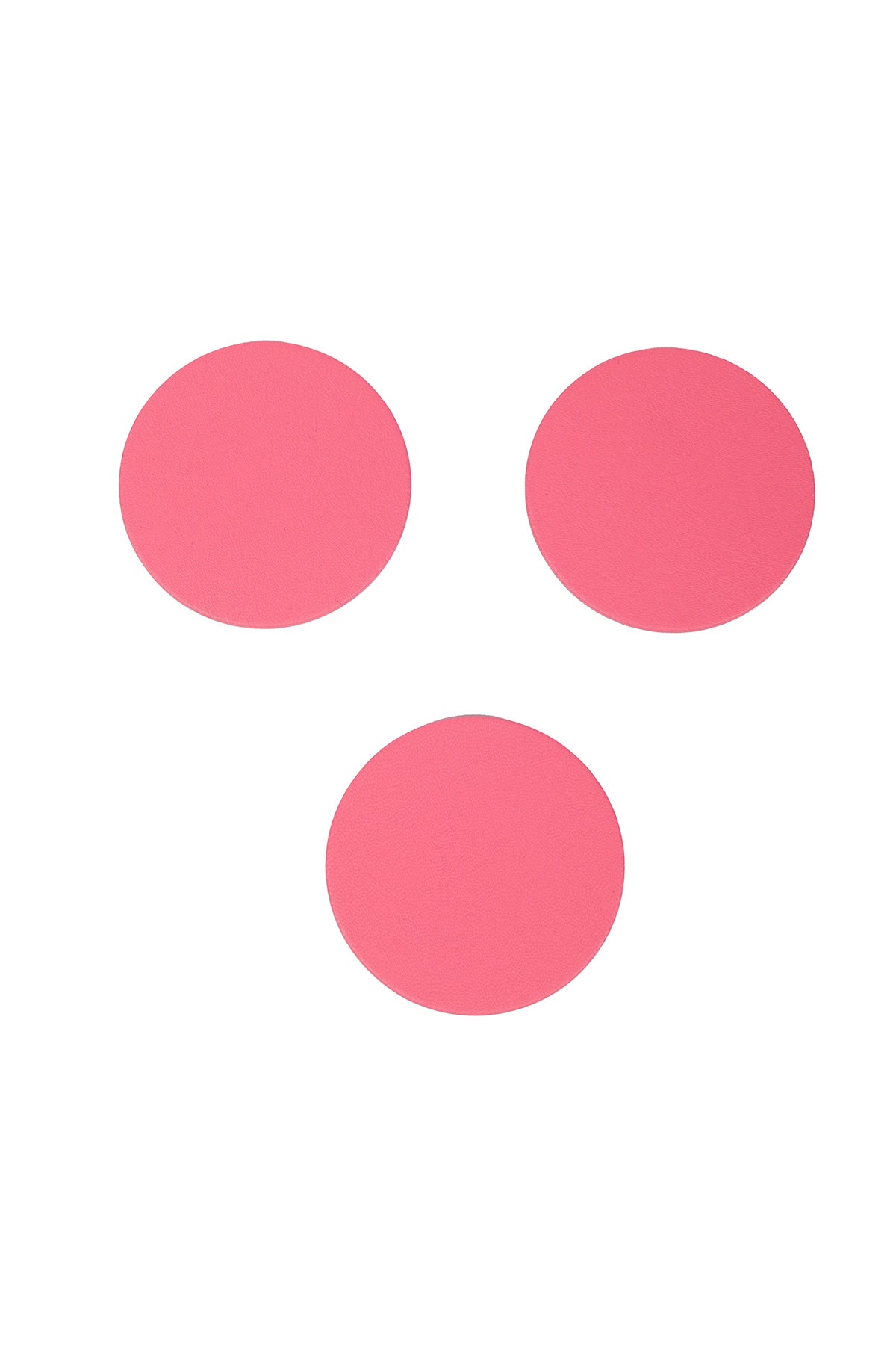 Pembe Oval Deri Bardak Altlığı 3 Adet